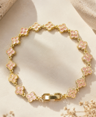Rapunzella Baby Pink Clover Tennis Bracelet