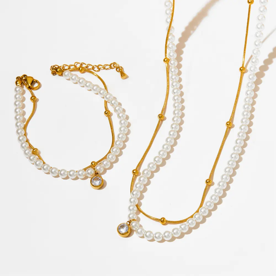Xavi Pearl Layered Necklace✨