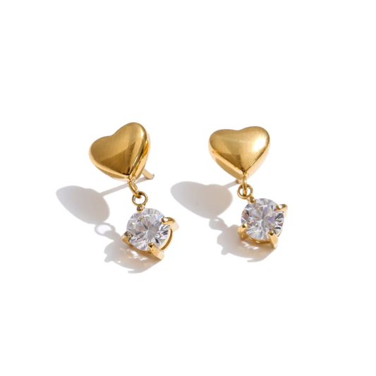 Belio Mini Heart Diamond Earrings