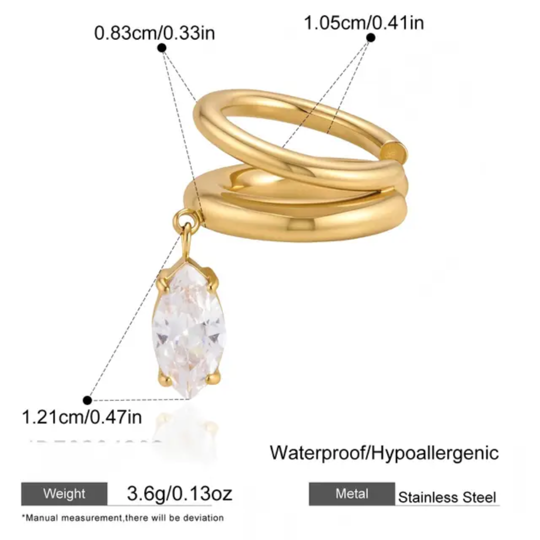 Veronica Hanging Diamond Earcuffs (SINGLE)✨