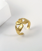 Hugging Heart Gold Ring