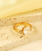 Remis Pear Solitaire Rings