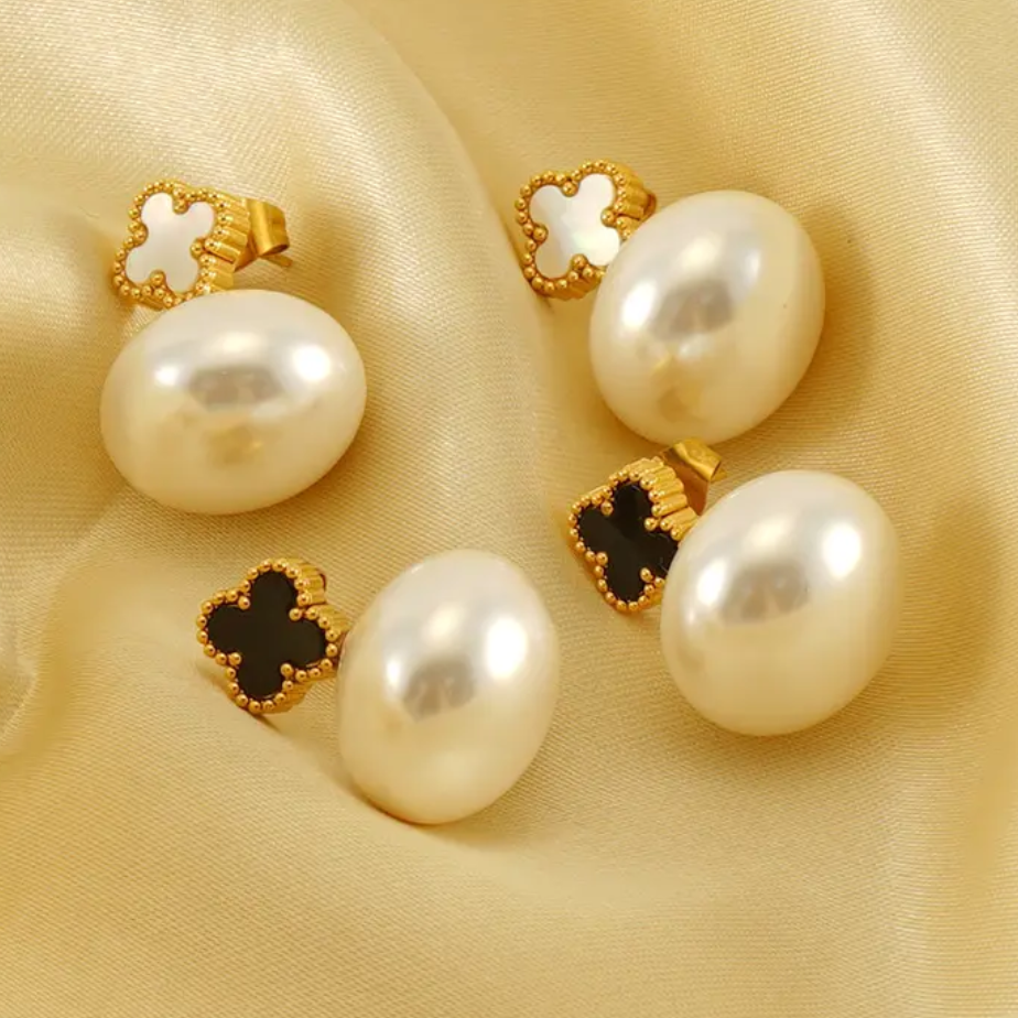Potli Black Clover Earrings