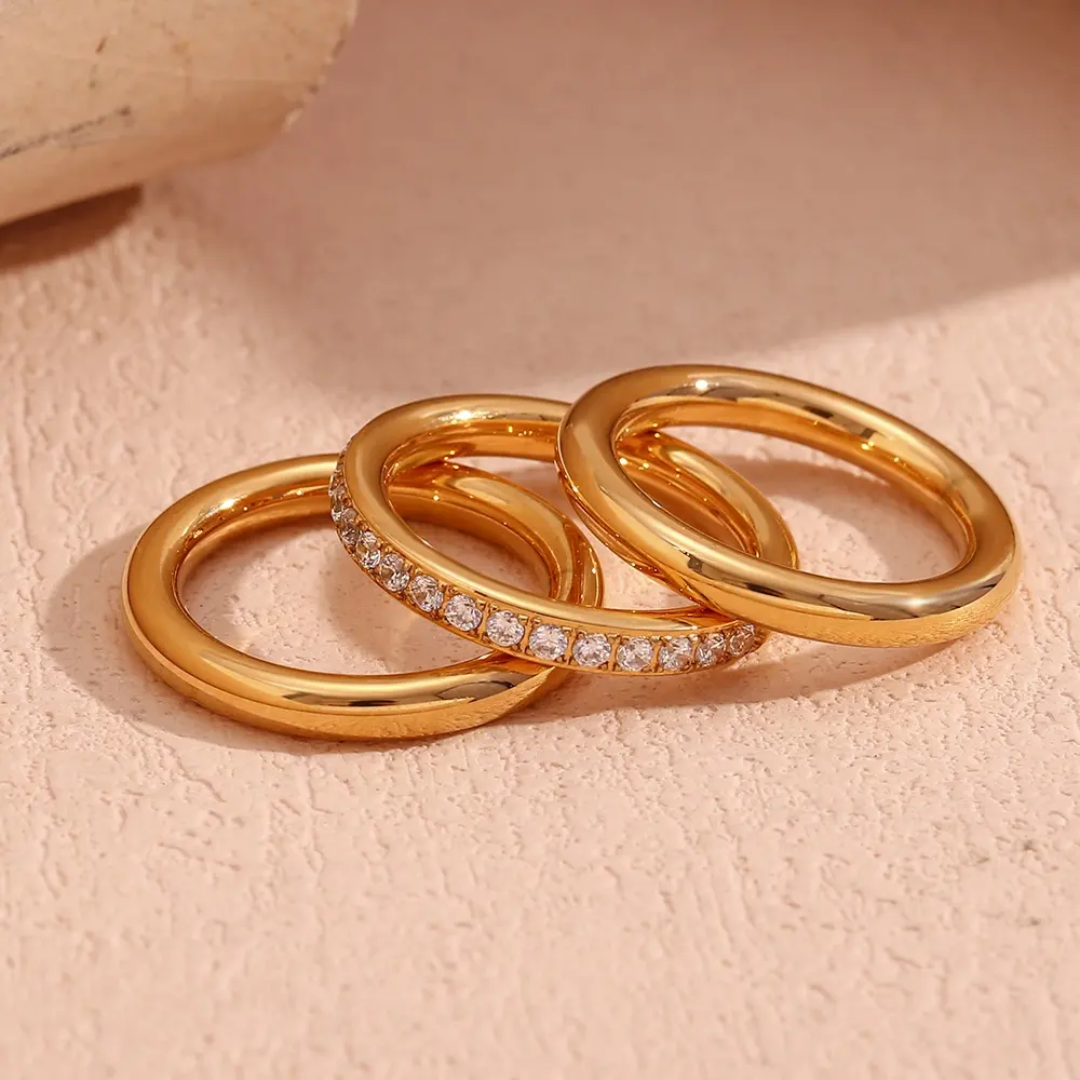Merle Diamond and Band Rings Set