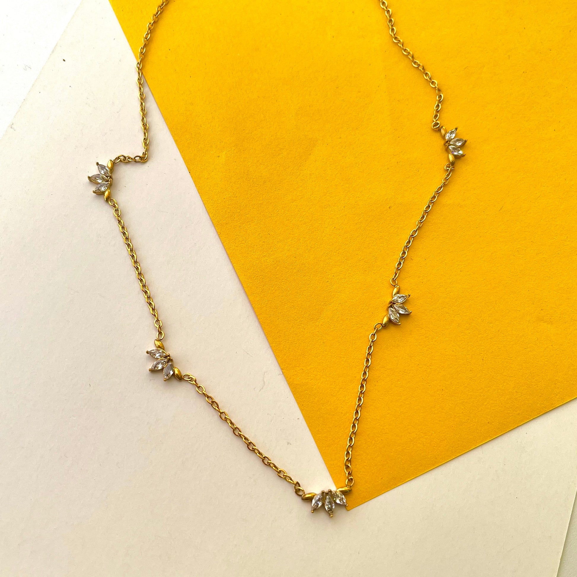 Starley Diamond Leaf Necklace