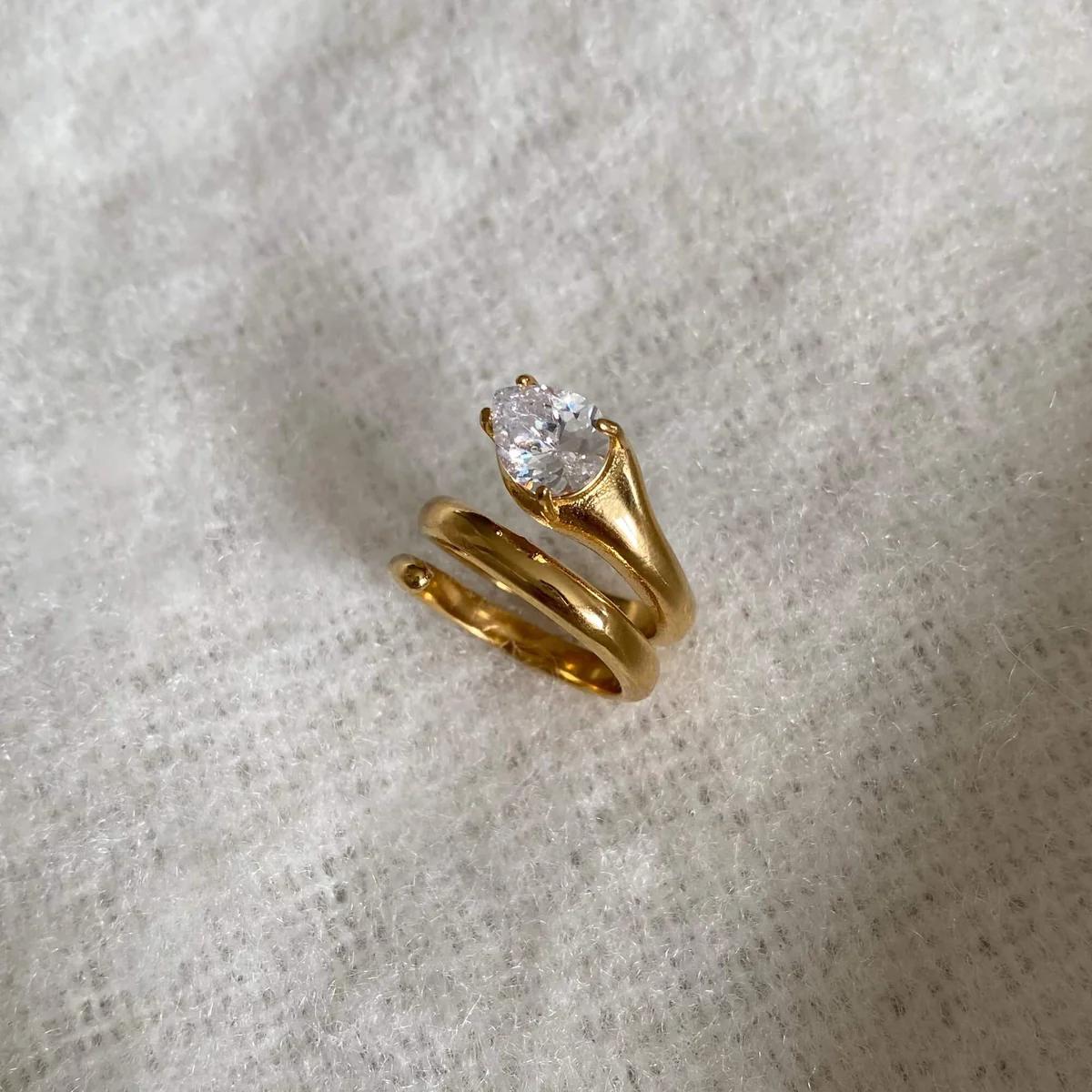 Kobra Diamond Gold Ring✨❤️
