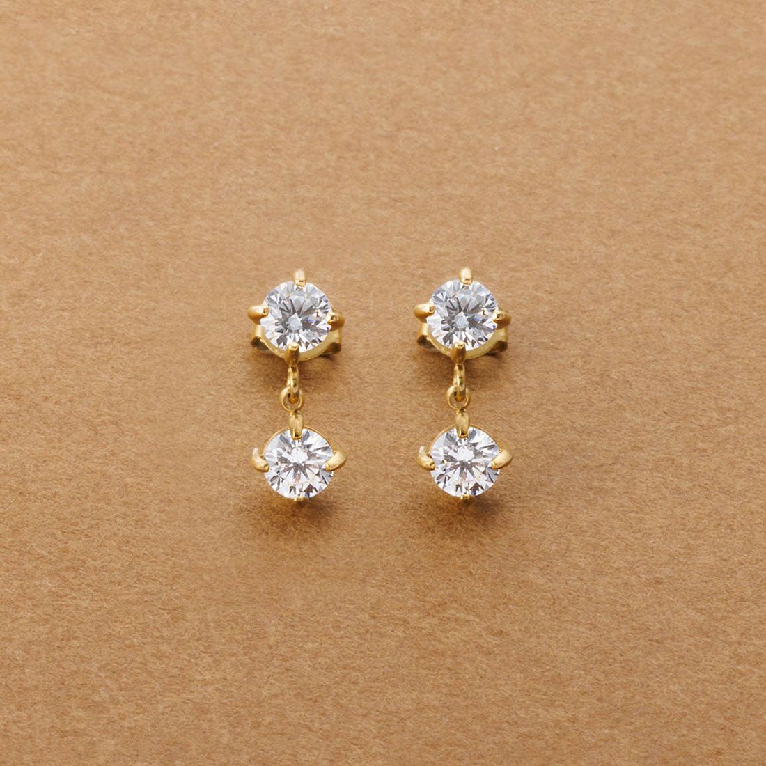 Tina Dual Diamond Dainty Earrings