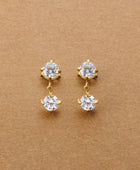 Tina Dual Diamond Dainty Earrings