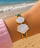 Ocean Blue Seashell Cuff