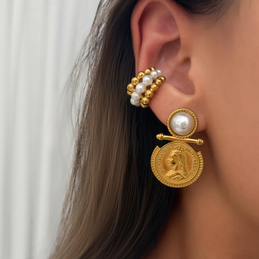 Coicya Pearl Statement Earrings