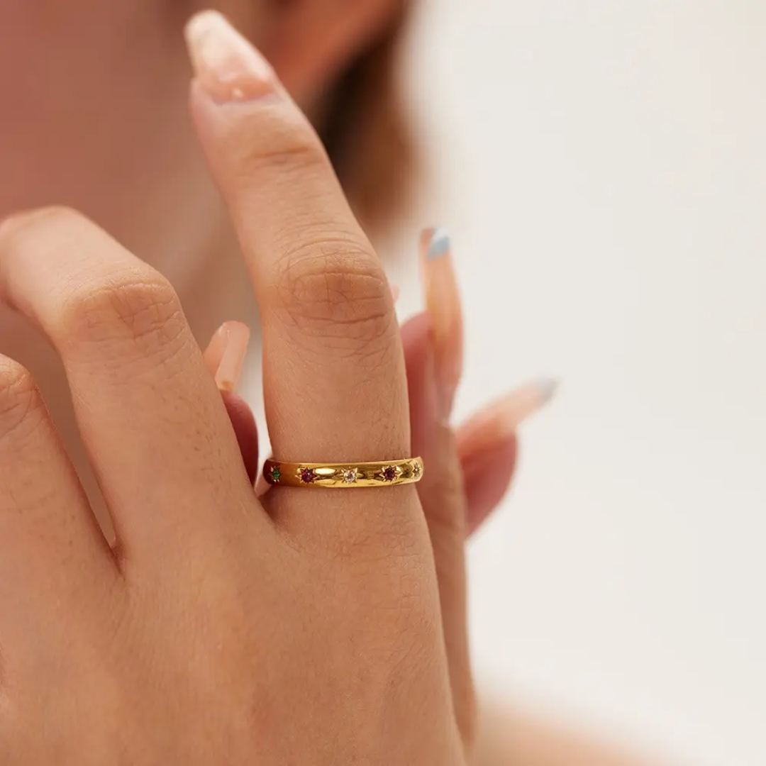 Wiser Multicolor Gold Ring