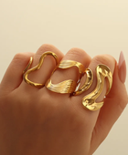 Wavy Statement Gold Ring