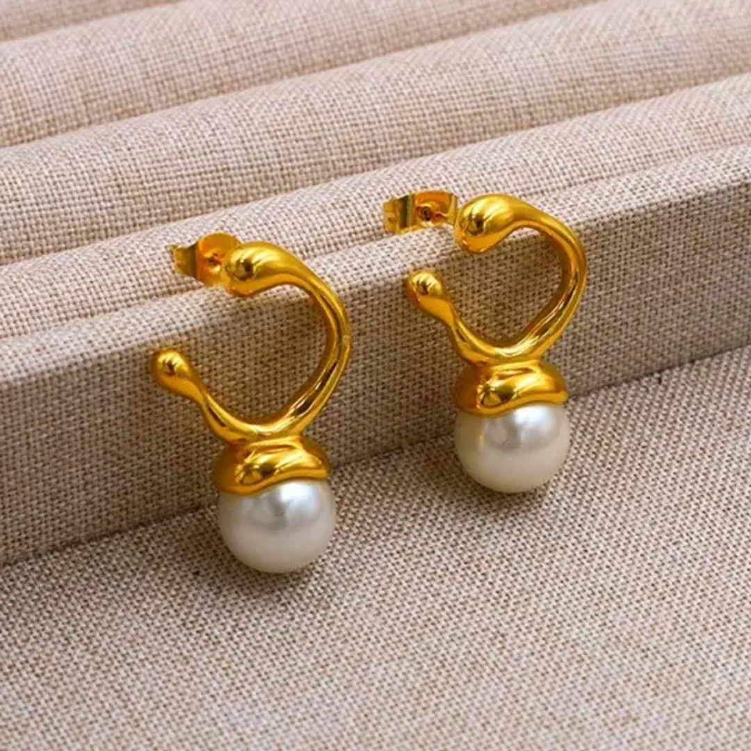 Sushi Pearl Gold Earrings