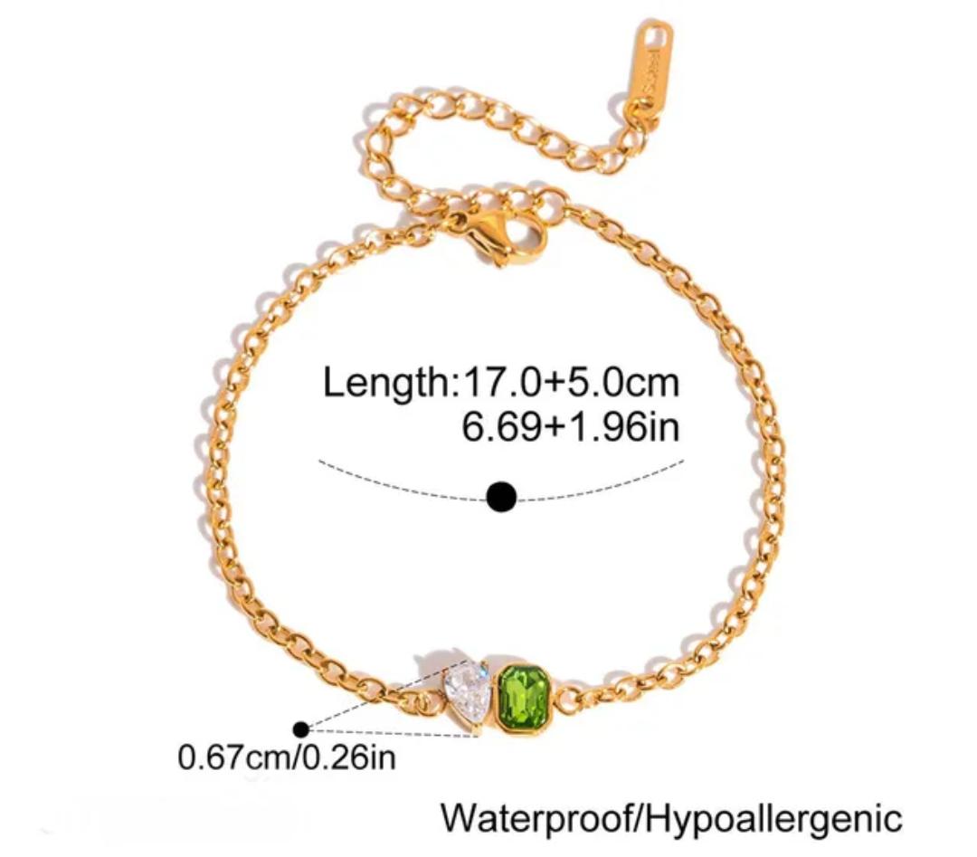 Piani Emerald Dainty Bracelet