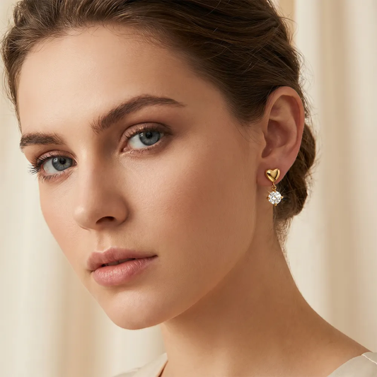 Belio Mini Heart Diamond Earrings