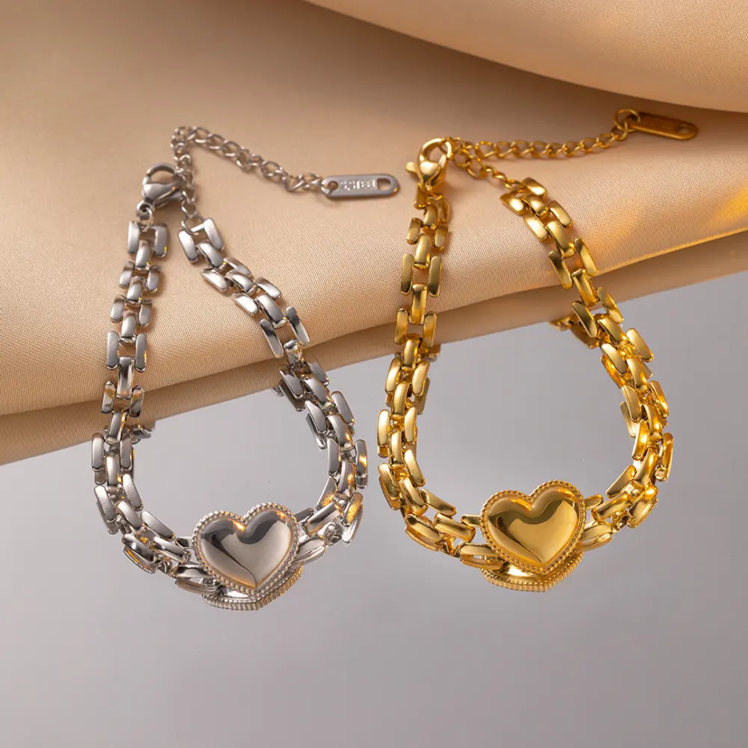 Wistle Heart Linked Bracelet✨