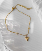 Piki Heart Gold Anklet✨❤️