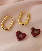 Chrimsi Red Colour Heart Earrings✨