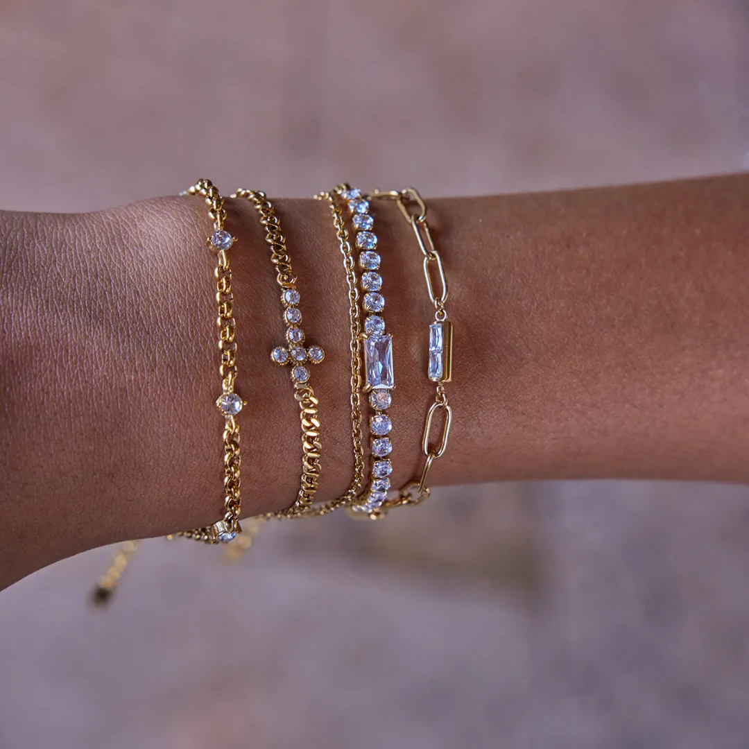 Glow Diamond Cross Bracelet