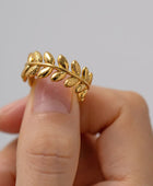 Mini Leaf Gold Ring