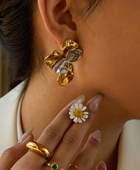 Rugim Dual Flower Earrings
