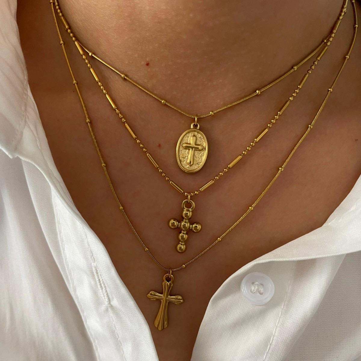Goddess Cross Gold Necklaces✨