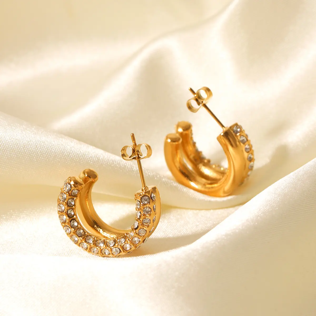 Charles Diamond Gold Hoops