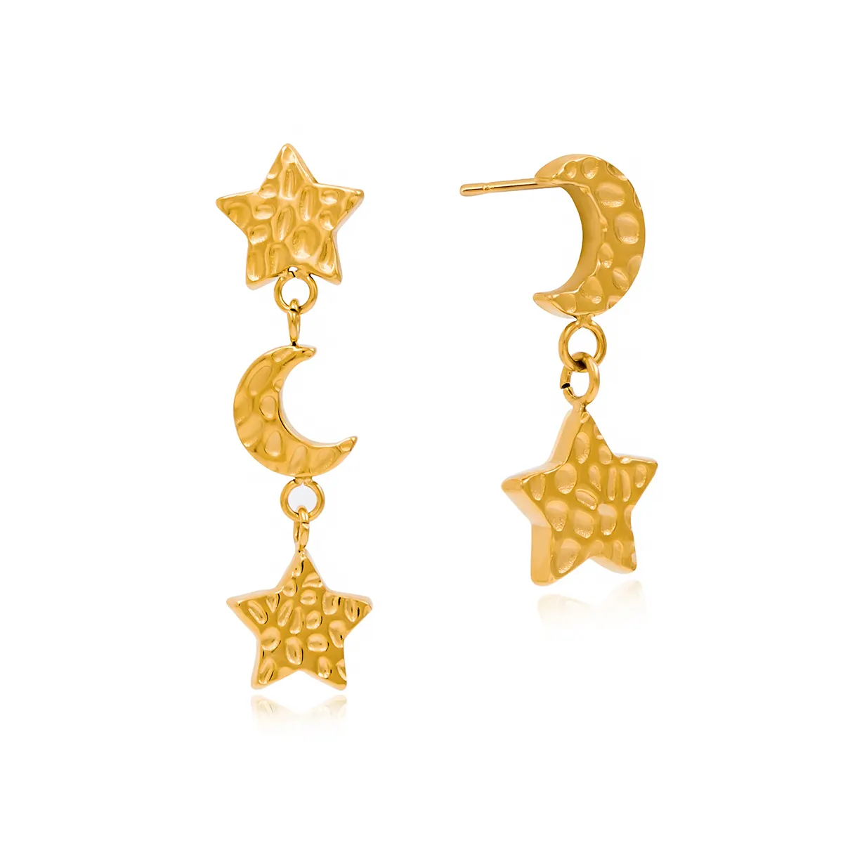 Moon Stary Asymmetrical Earrings