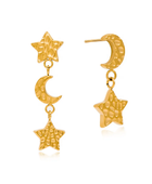 Moon Stary Asymmetrical Earrings