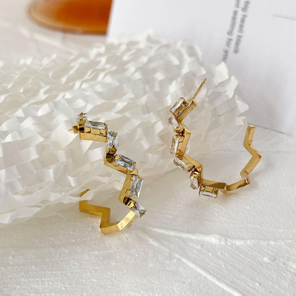 Ziggi Viga Stone Hoops