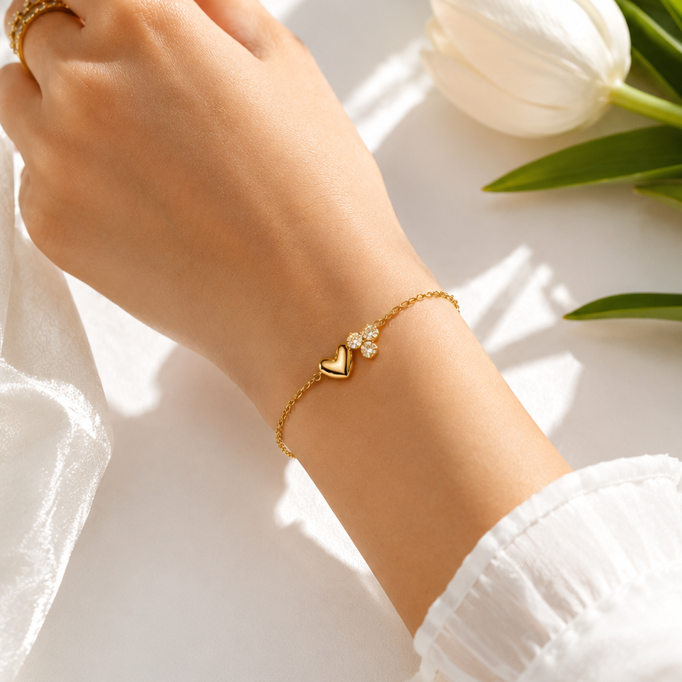 Segue Double Heart Diamond Bracelet