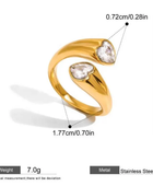 Twinkli Dual Heart Gold Ring