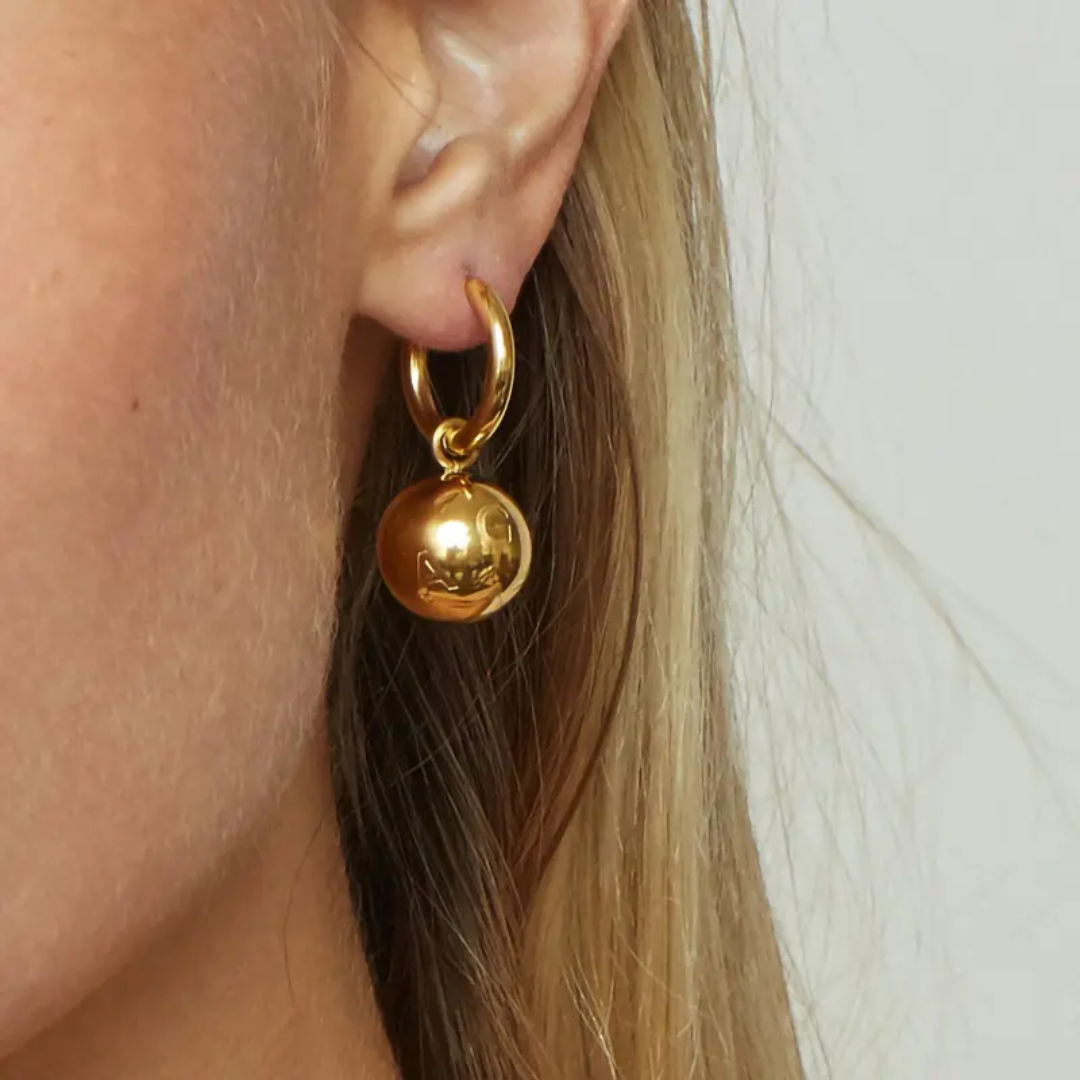 Ruru Ball Golden Earrings