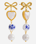 Shelza Long Bow Pearl Earrings