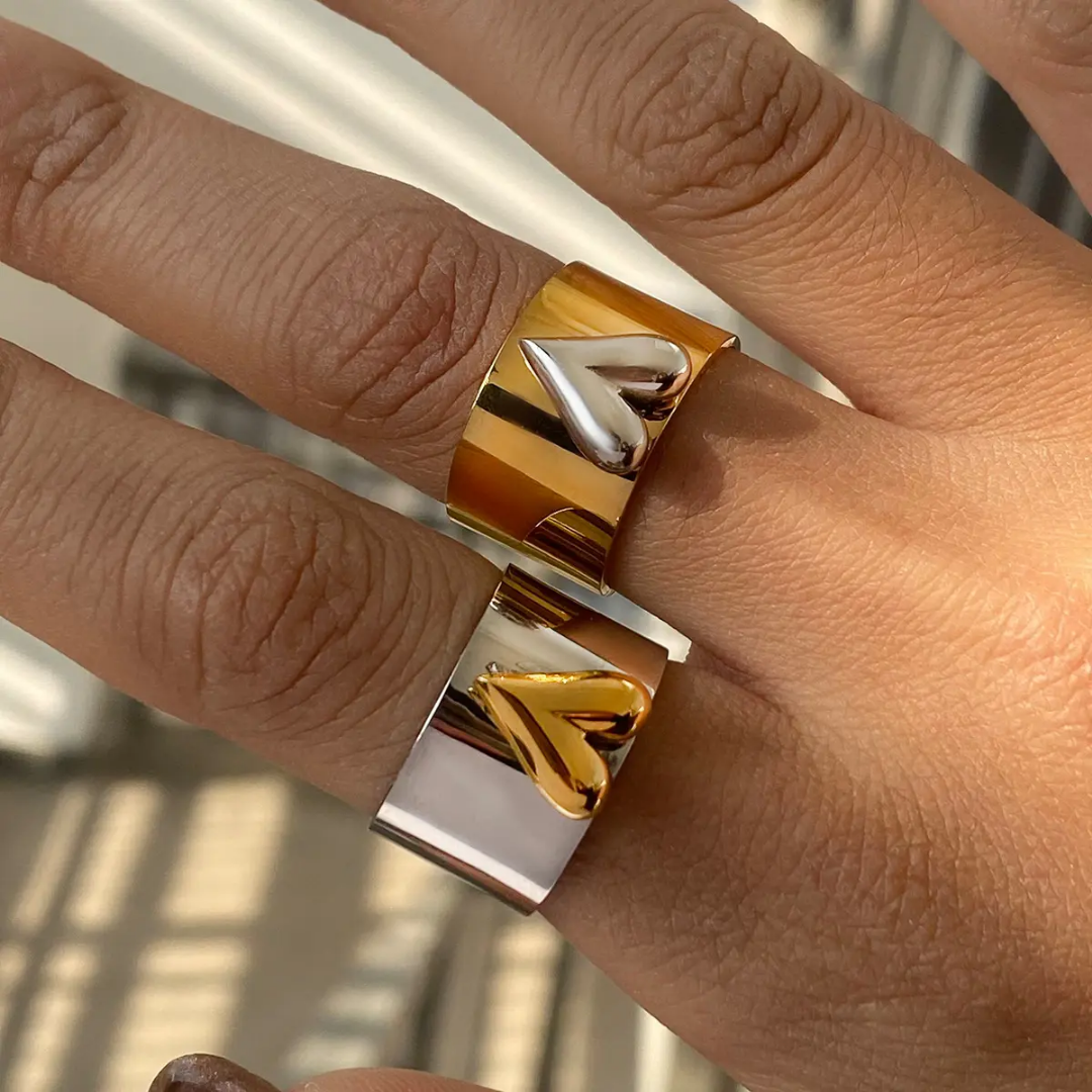 Aula Heart Bold Rings