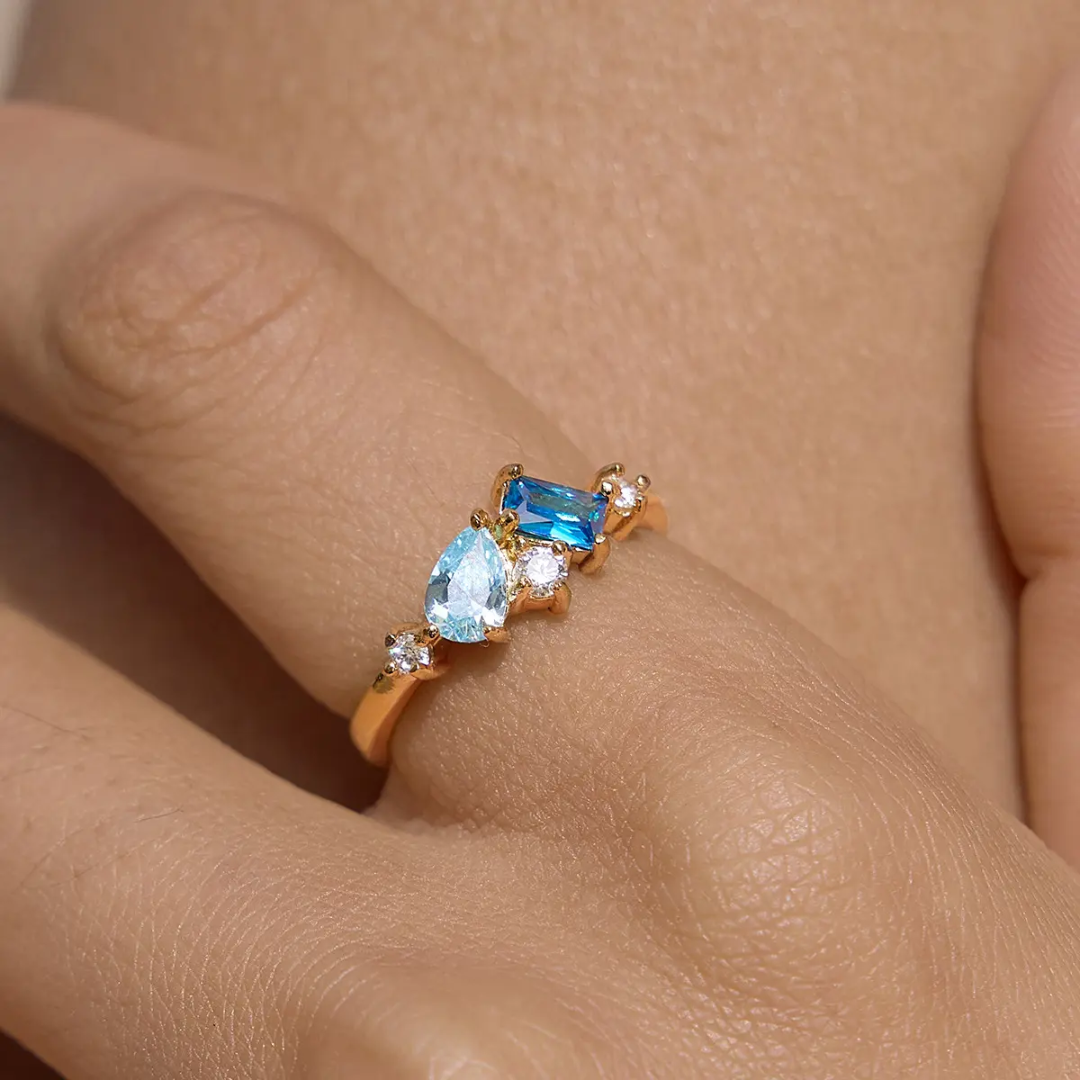 Aqua Princess Diamond Ring