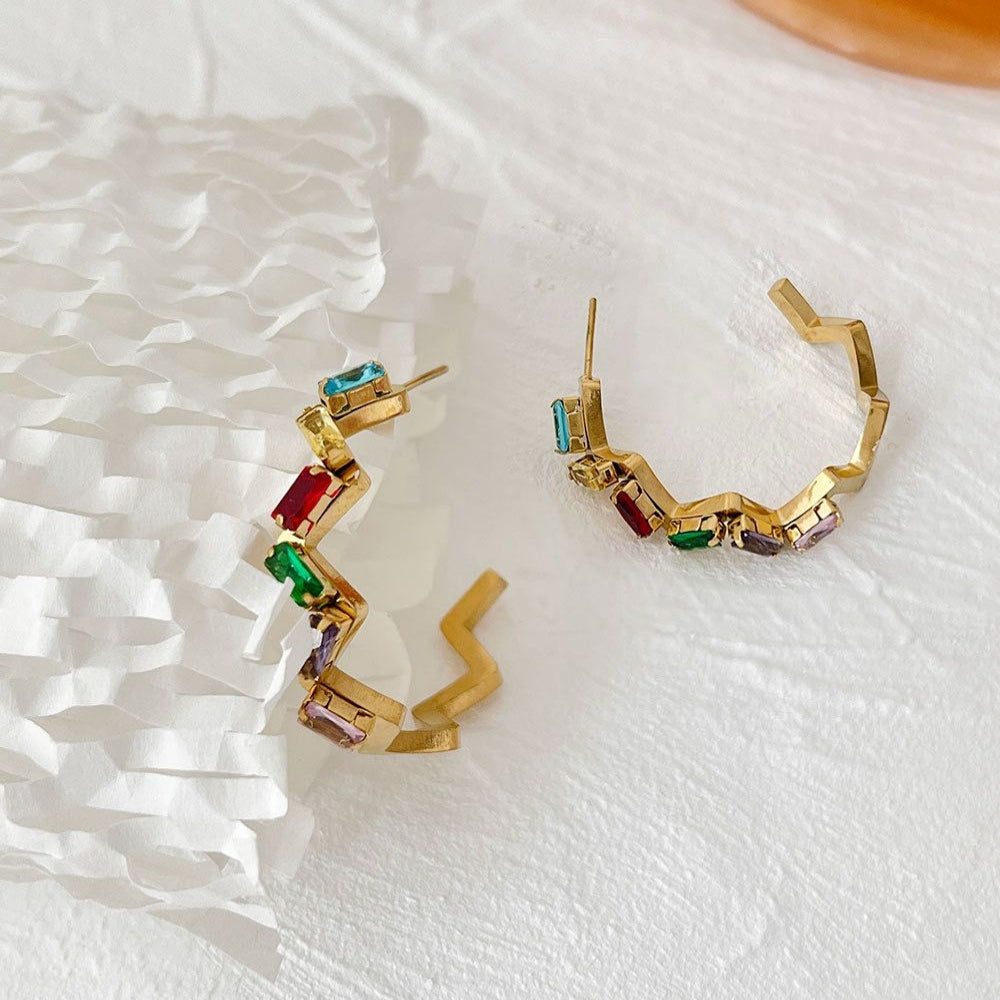 Ziggi Viga Stone Hoops