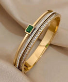 Emerald Layered Gold Cuff