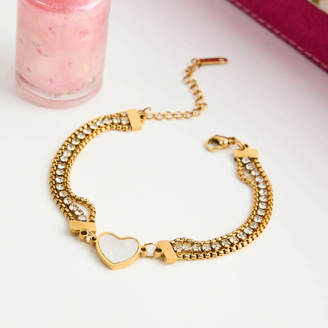 Tevia Heart Layered Bracelet