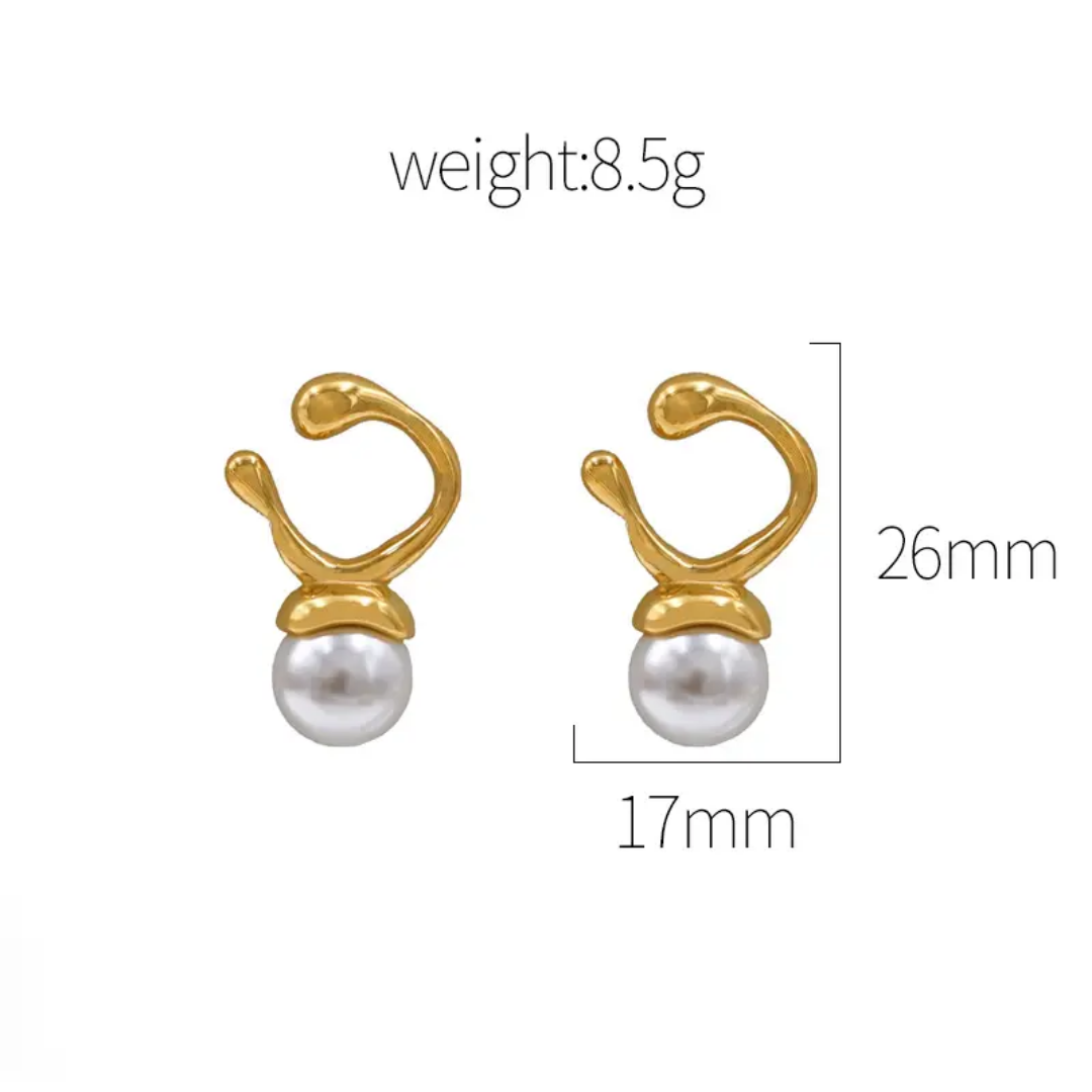 Sushi Pearl Gold Earrings