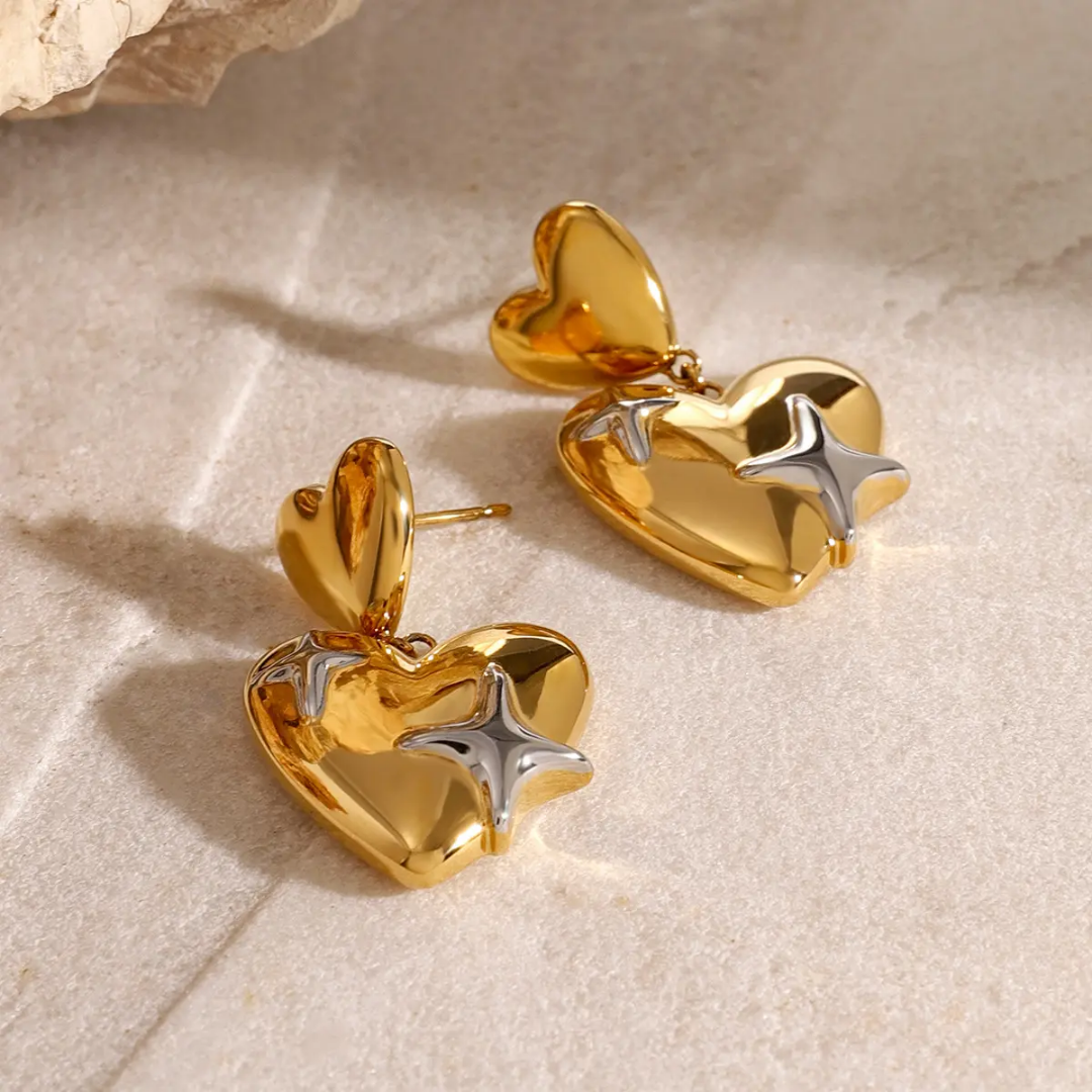 Gazi Star Heart Earrings✨❤️