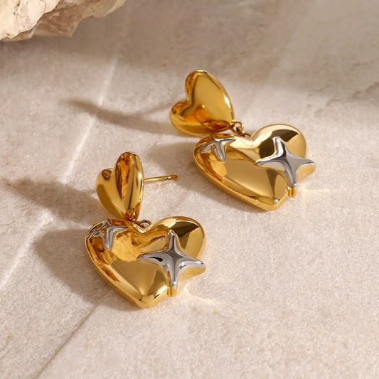Gazi Star Heart Earrings✨❤️
