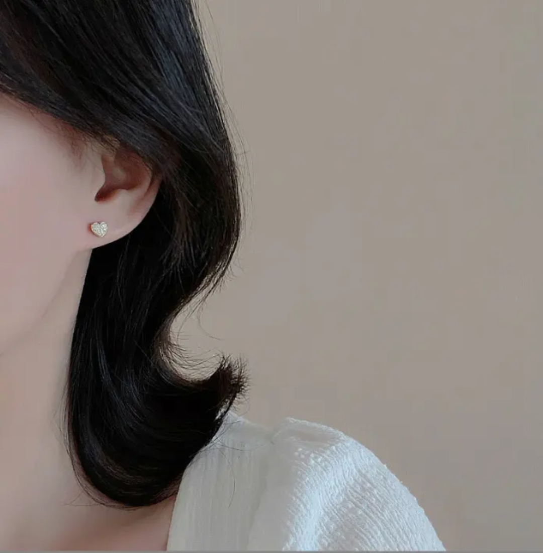 Kelly Little Diamond Heart Studs