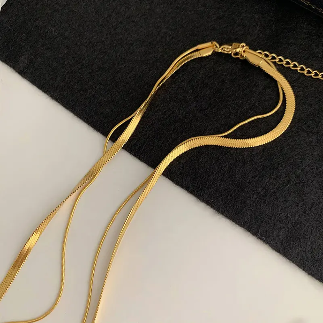 Paul Sleek Layered Gold Necklace