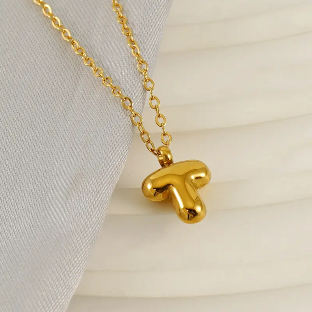 Bubble Mini Initial Letter Necklaces