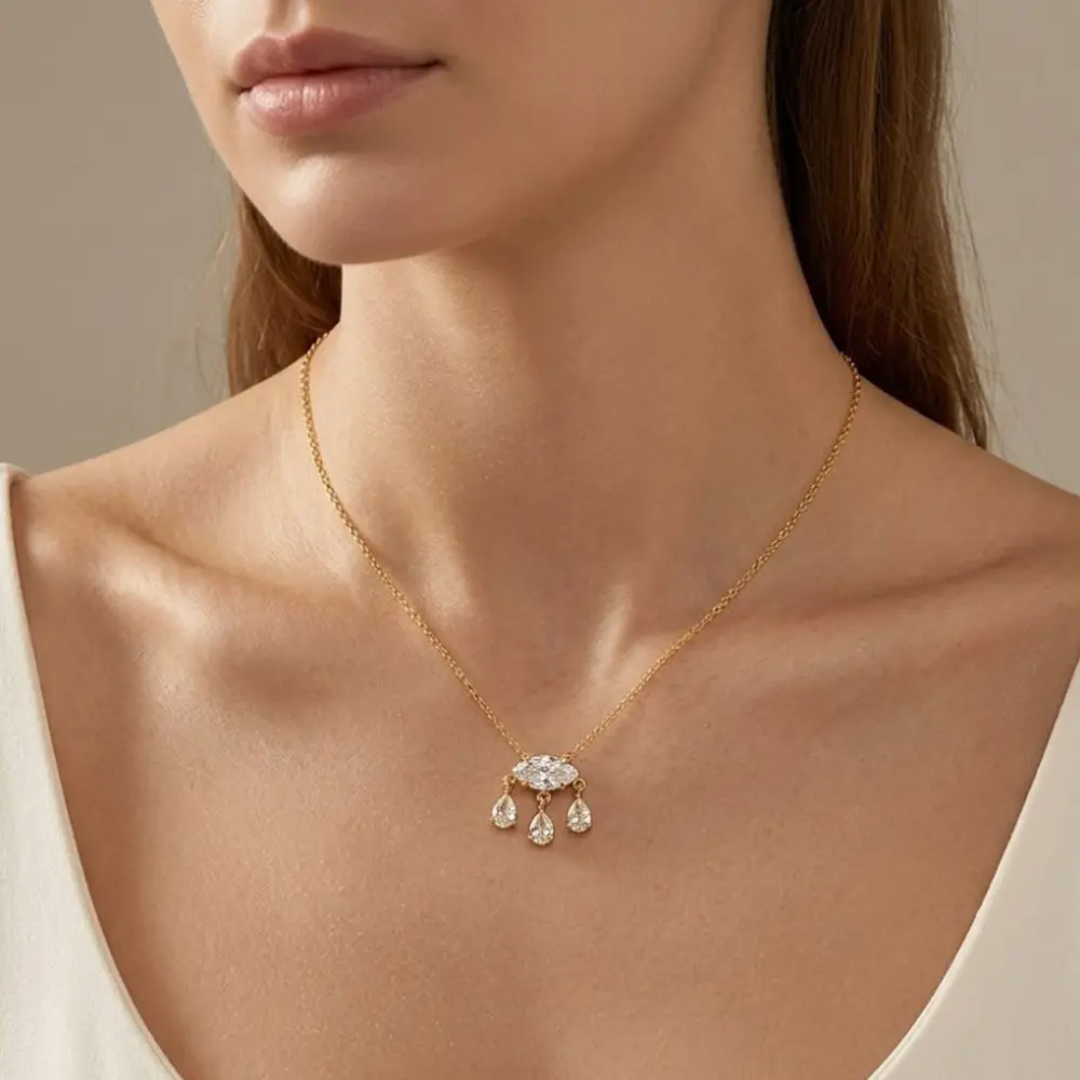 Dreamy Chandelier Diamond Droop Necklace✨