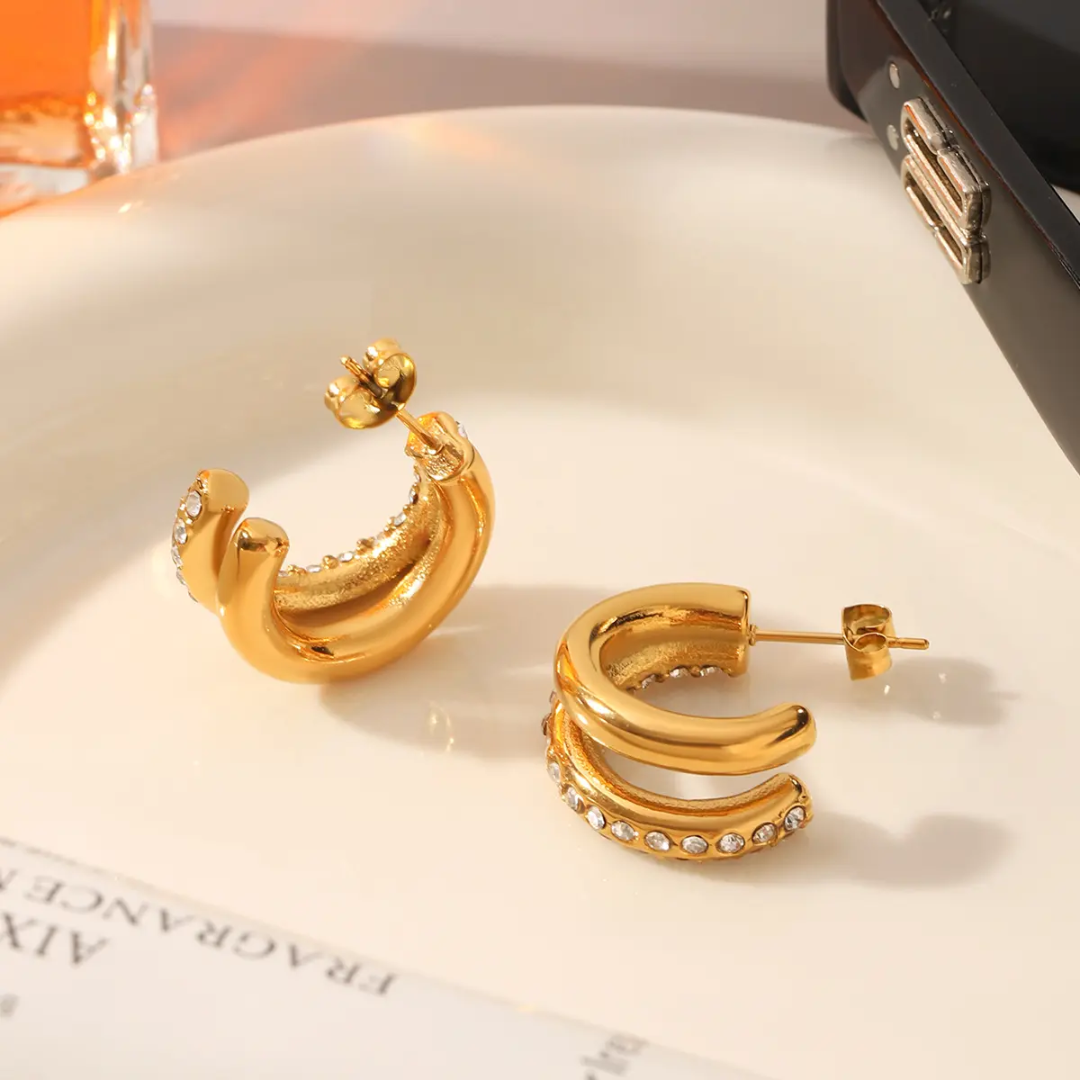 Charles Diamond Gold Hoops