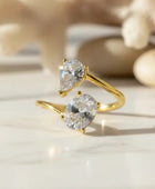 Pear Oval Dual Diamond Ring