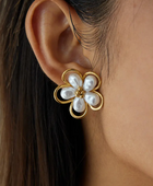 Lavendi Pearl Flower Earrings