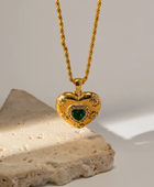 Ella Green Heart Necklace